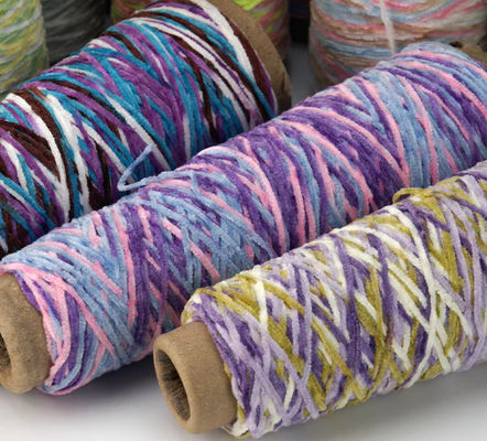 Anty-Pilling 12nm Glitter Chenille Przędza Farbowana I Raw White Ring Spun